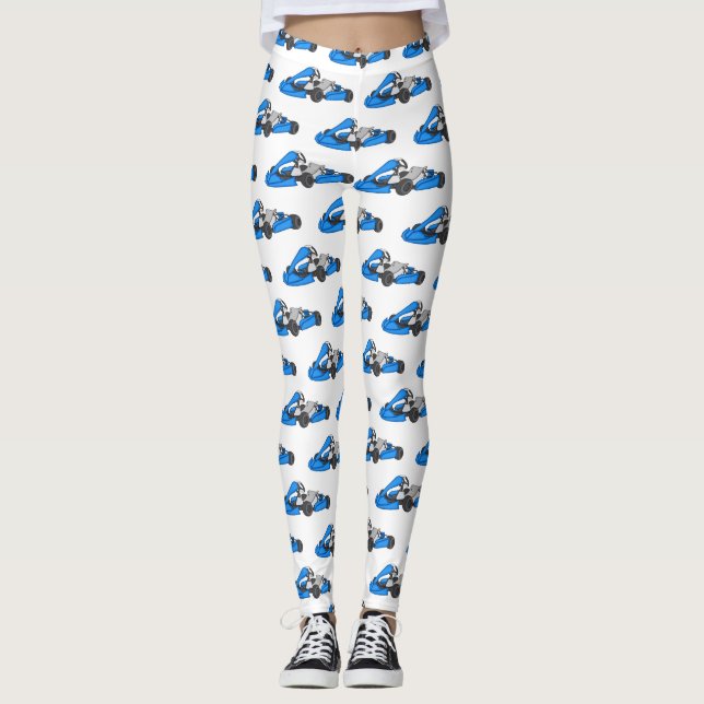 Kart racing Cartoon Illustration Leggings (Vorderseite)
