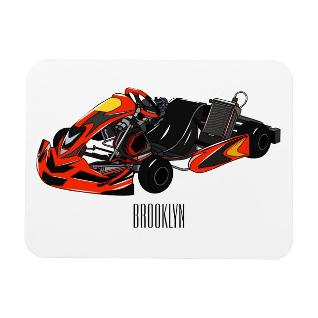 Kart racing Cartoon Illustration Magnet (Horizontal)
