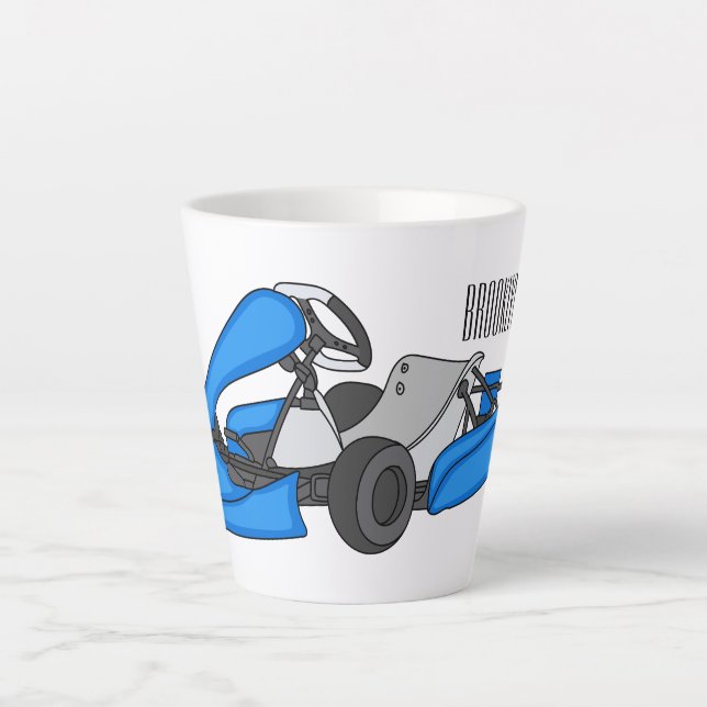 Kart racing Cartoon Illustration Milchtasse (Vorderseite)