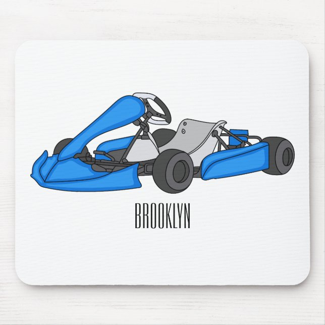 Kart racing Cartoon Illustration Mousepad (Vorne)