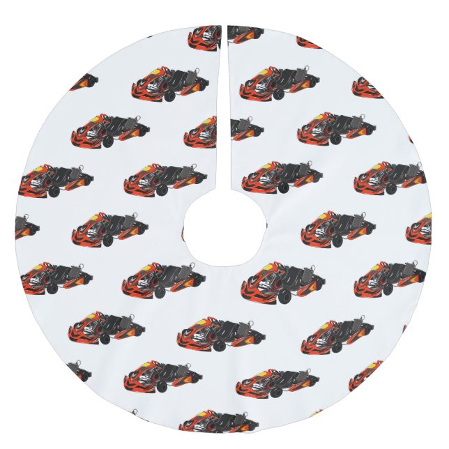 Kart racing Cartoon Illustration Polyester Weihnachtsbaumdecke (Vorderseite)