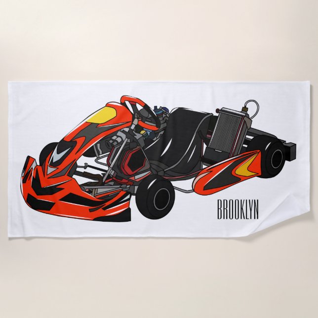 Kart racing Cartoon Illustration Strandtuch (Vorderseite)