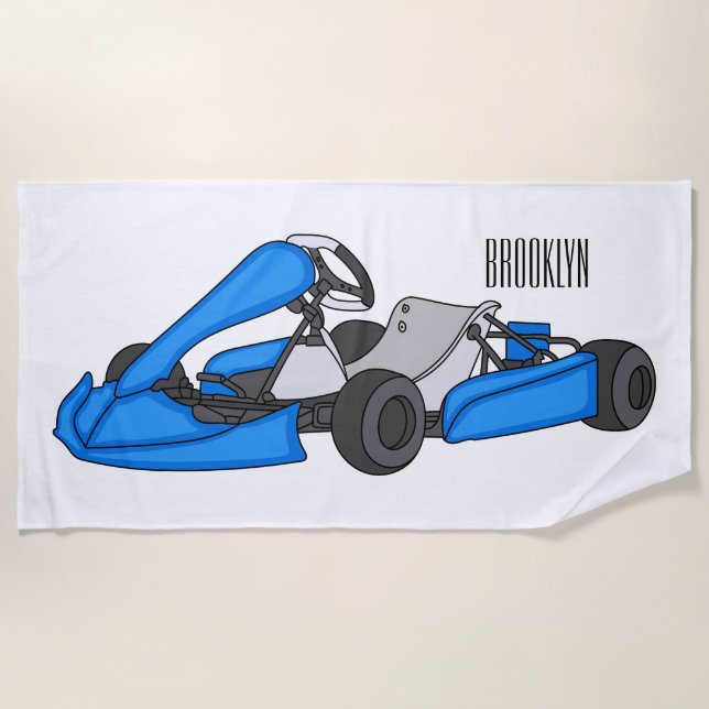 Kart racing Cartoon Illustration Strandtuch (Vorderseite)