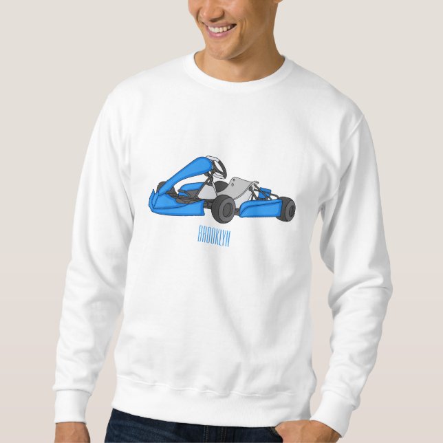 Kart racing Cartoon Illustration Sweatshirt (Vorderseite)