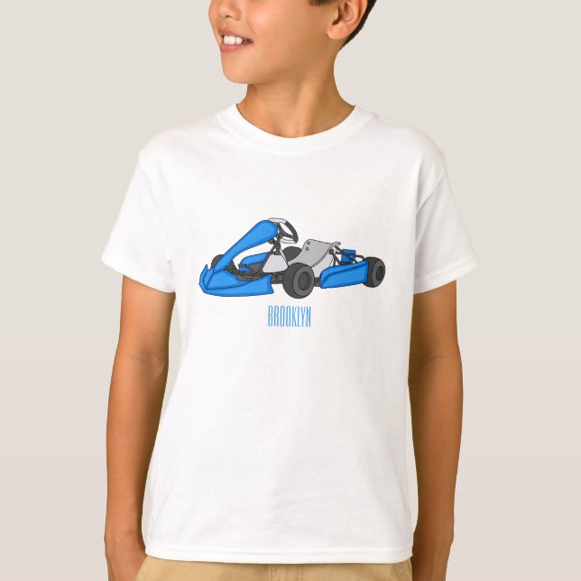 Kart racing Cartoon Illustration T-Shirt (Vorderseite)
