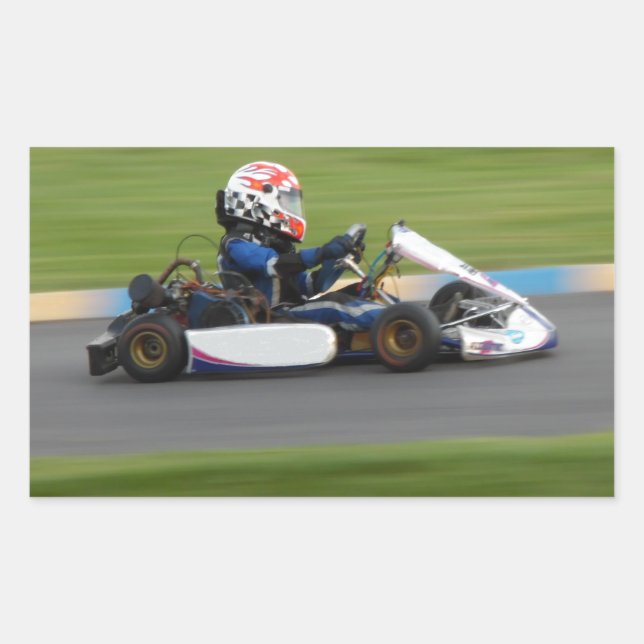 Kart Racing Rechteckiger Aufkleber (Vorderseite)