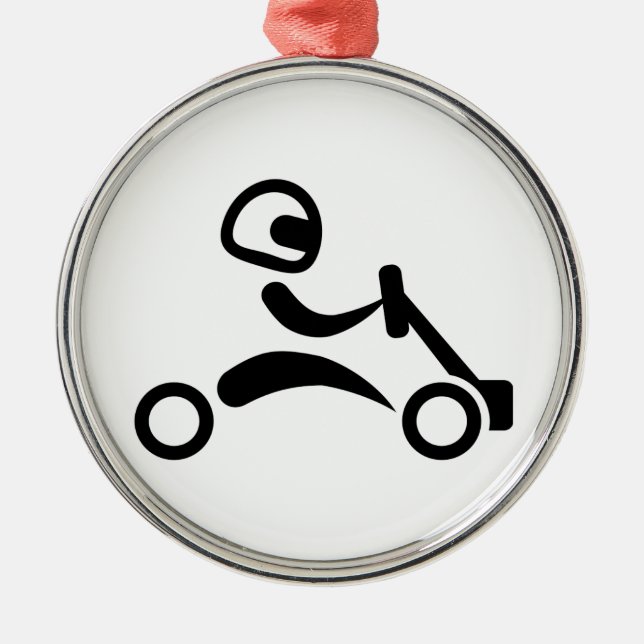 Kart-Rennen Silbernes Ornament (Vorne)