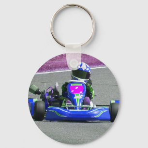 Kart Rennläufer umgekehrte Farbe Schlüsselanhänger