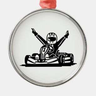 Kart Sieger Silbernes Ornament