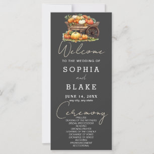 Kart von Pumpkins Fall Shadow Gray Wedding Program