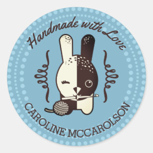 Kärtchen-Haken-Kugel aus Garn Runder Aufkleber