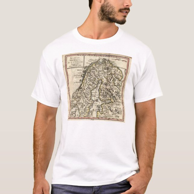 Karte 1750 von Skandinavien T-Shirt (Vorderseite)