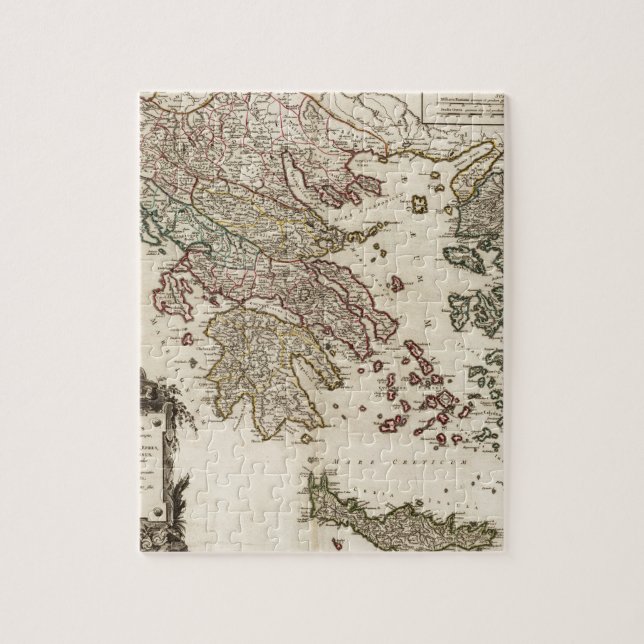 Karte 1752 von altem Griechenland Puzzle (Vertikal)