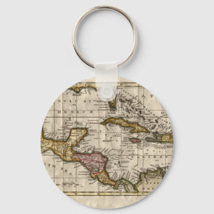 Karte 1790 der Antillen durch Dilly und Robinson Schlüsselanhänger