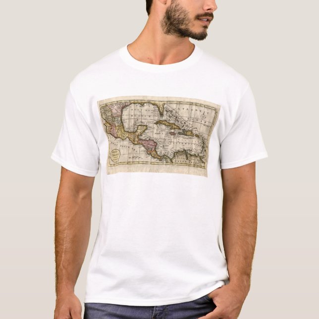 Karte 1790 der Antillen durch Dilly und Robinson T-Shirt (Vorderseite)
