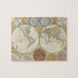 Karte 1794 Samuel Dunn der Welt in den Hemisphäre Puzzle