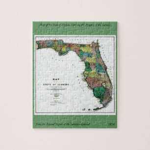 Karte 1856 des Staat von Florida durch Columbus Puzzle