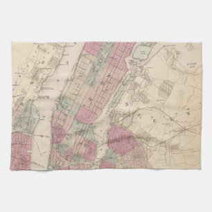 Karte 1868 von New York und von Brooklyn Handtuch