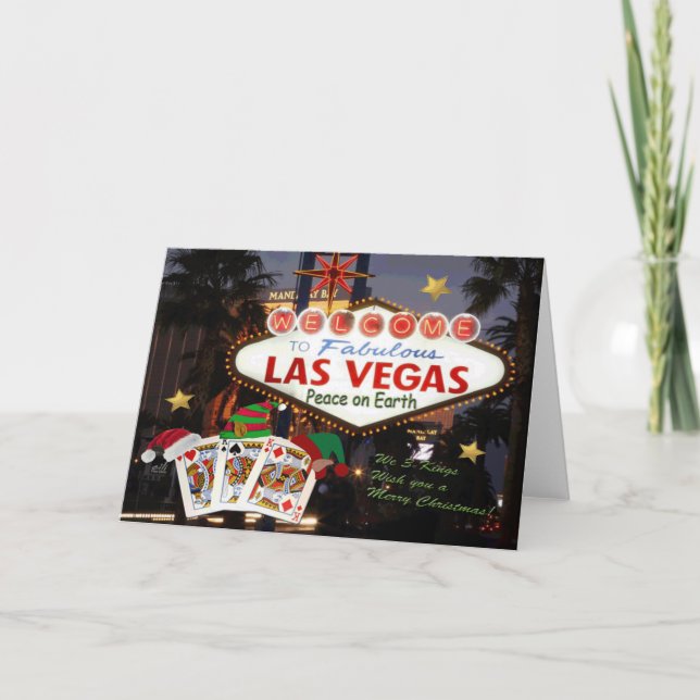 Karte 3 Las Vegas-König-frohe Weihnachten (Vorderseite)