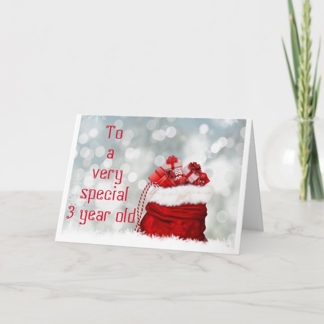 KARTE "3 YR ALT" MIT SANTA/CAROLERS (Vorderseite)