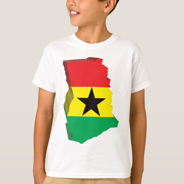 Karte 3D von Ghana T-Shirt (Vorderseite)