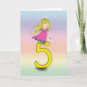 Karte 5-jährig-Prinzessin-Geburtstag für Mädchen