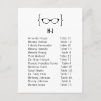 Karte 6 Geeky Glasses Sitzkarte Postkarte v2