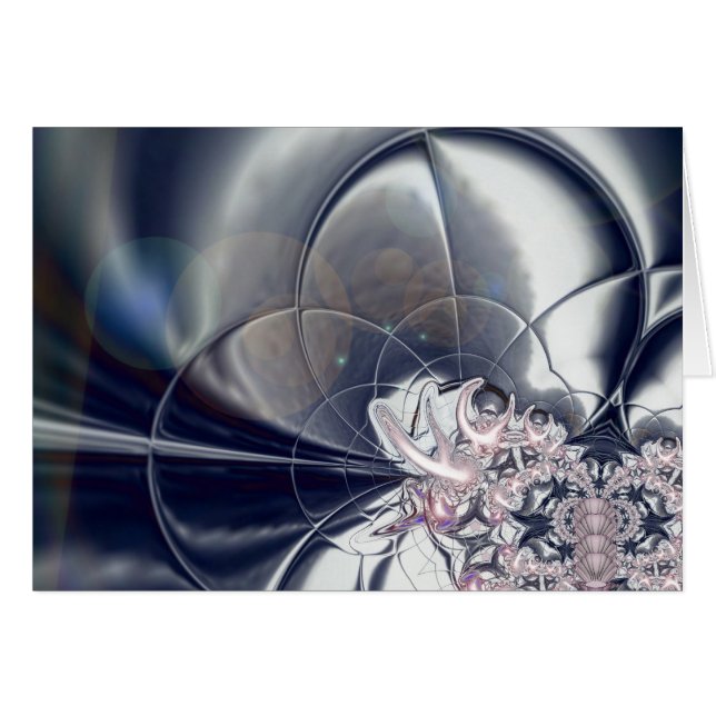 Karte Abstrakte Art Silber und rosa Perlen (Vorderseite (Horizontal))