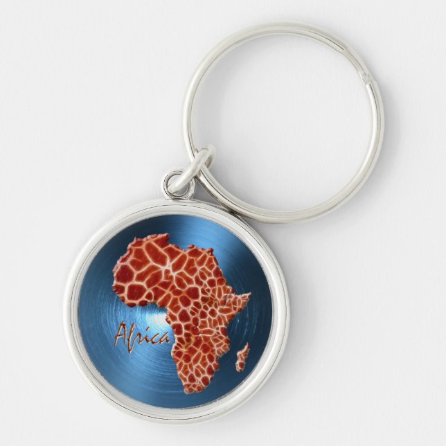 Karte AFRICA Steel-Blue Giraffe Spot Series Schlüsselanhänger (Vorne)