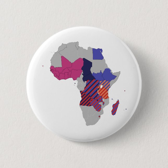 Karte Afrika Politischer geographischer Kontinent Button (Vorderseite)