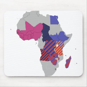 Karte Afrika Politischer geographischer Kontinent Mousepad