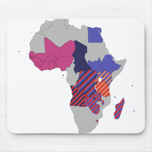 Karte Afrika Politischer geographischer Kontinent Mousepad (Vorne)