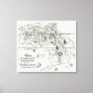 Karte Afrikas 1500 2 Leinwanddruck