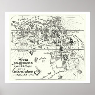 Karte Afrikas   1500 Poster