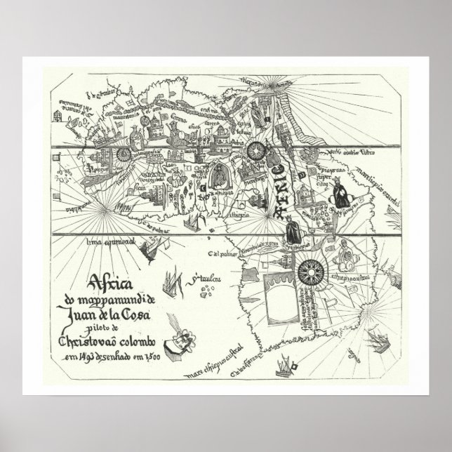 Karte Afrikas | 1500 Poster (Vorne)