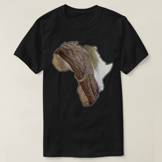 Karte Afrikas afrikanische Großkatzen Afrikanische T-Shirt (Design vorne)
