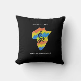 Karte Afrikas Form und afrikanische Drumming Kissen