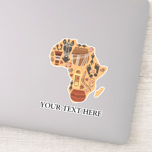 Karte Afrikas mit afrikanischem Kulturerbe Aufkleber