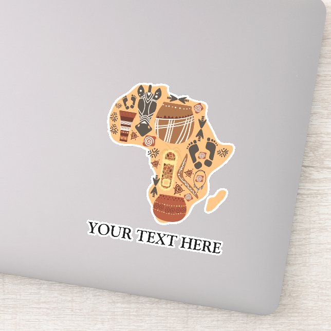 Karte Afrikas mit afrikanischem Kulturerbe Aufkleber (Detail)