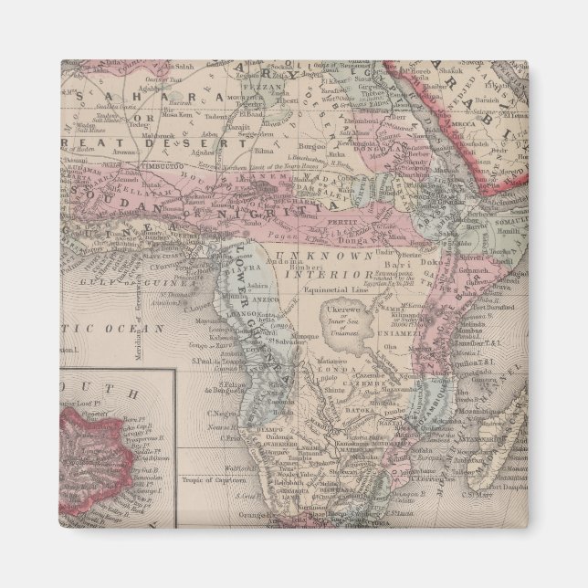 Karte Afrikas mit St Helena Magnet (Vorne)