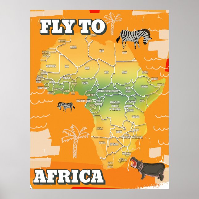 Karte Afrikas Poster (Vorne)