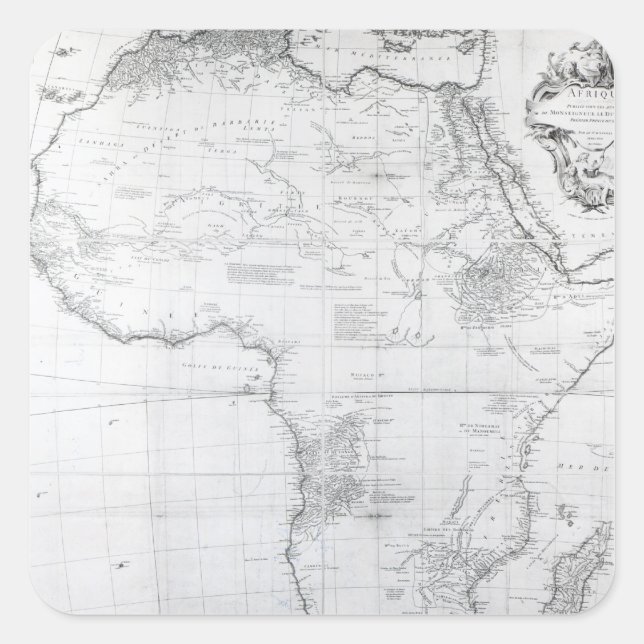 Karte Afrikas Quadratischer Aufkleber (Vorderseite)