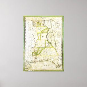 Karte Alabamas von John Melish (ca. 1818-1820) Leinwanddruck