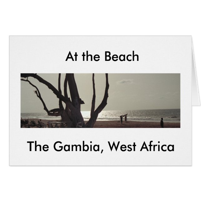 Karte, "Am Strand, in Gambia, in Westafrika" (Vorderseite (Horizontal))