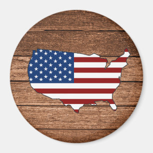 Karte Amerika Flagge Amerikas Holzkunst Magnet
