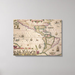 Karte Amerika, vom Mercator 'Atlas', Pub. by Leinwanddruck