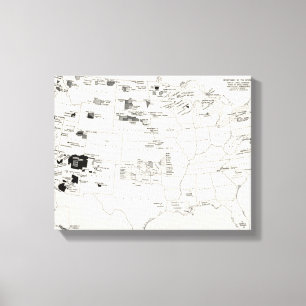 KARTE: AMERIKANISCHE UREINWOHNER 2 LEINWANDDRUCK