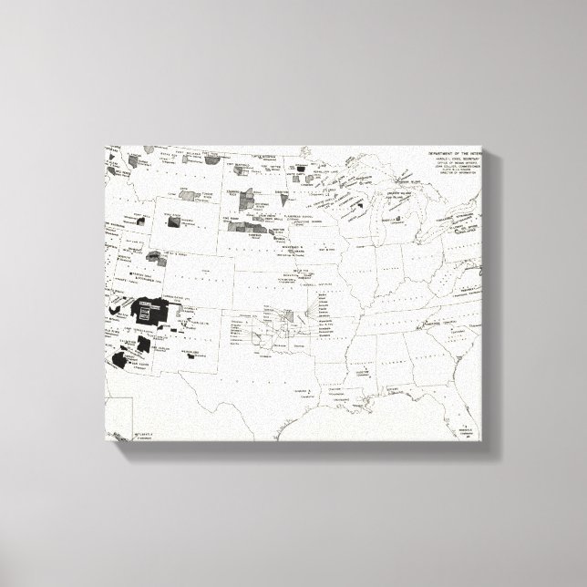 KARTE: AMERIKANISCHE UREINWOHNER 2 LEINWANDDRUCK (Vorderseite)