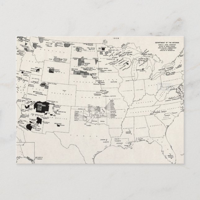 KARTE: AMERIKANISCHE UREINWOHNER 2 POSTKARTE (Vorderseite)