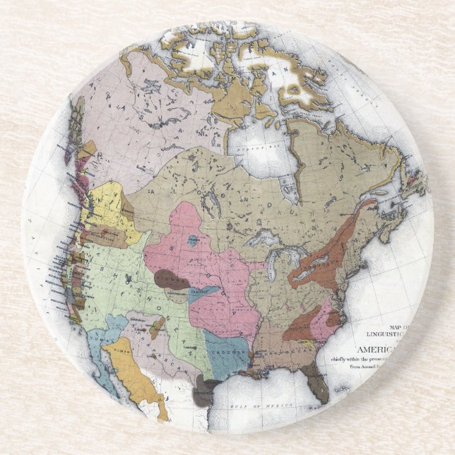 KARTE: AMERIKANISCHE UREINWOHNER 3 GETRÄNKEUNTERSETZER (Vorne)